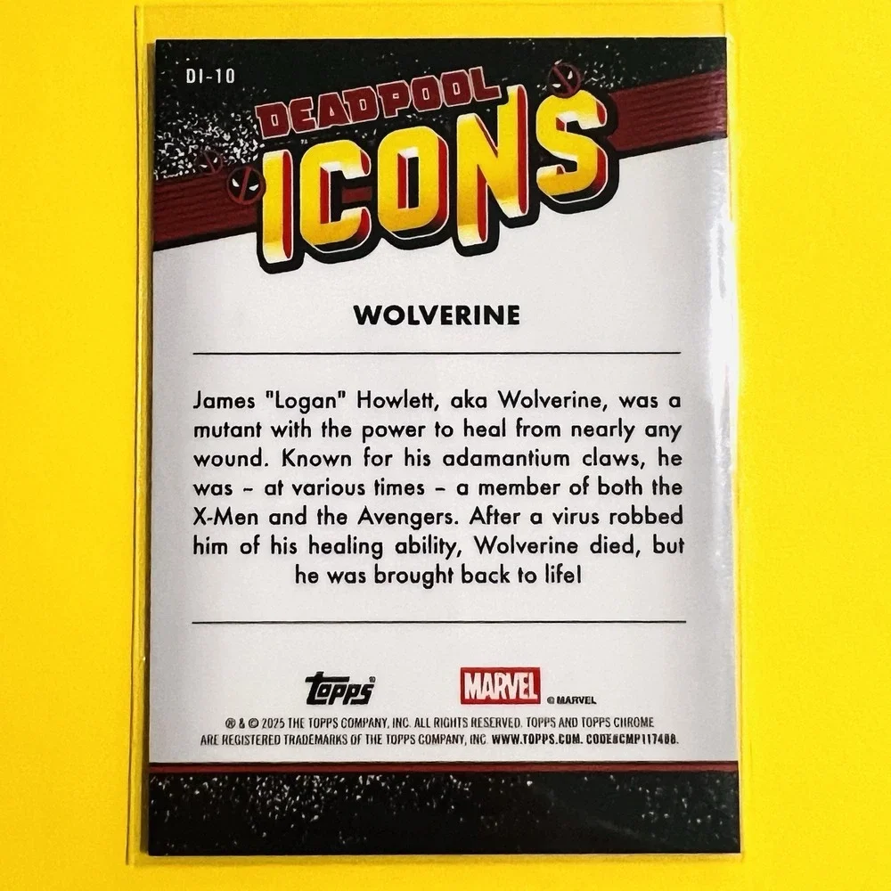 2025 Topps Chrome Marvel Deadpool Icons Wolverine DI-10 Insert Card SP Refractor